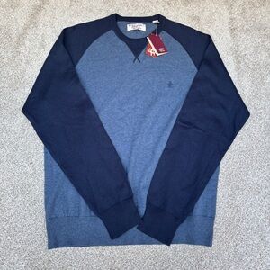 Penguin Long Sleeve Crew Neck Pull Over Sweater Men's XXL Nordic Blue NWT